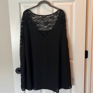 Black blouse with lace sleeves